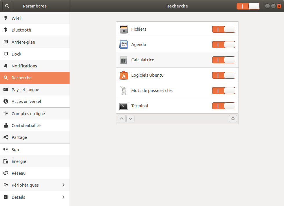image montrant la nouvelle fenêtre des paramètres système d'Ubuntu